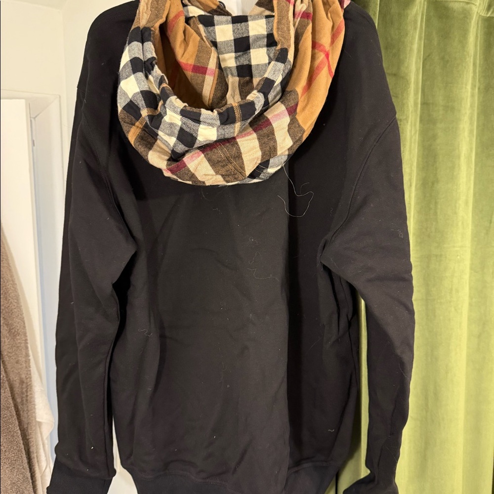 Check Hood Cotton Blend Hoodie